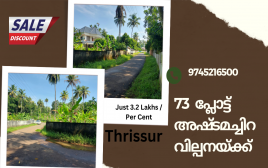 73 Cent Plot For Sale Pazhukkara,Ashtamachira,Thrissur 